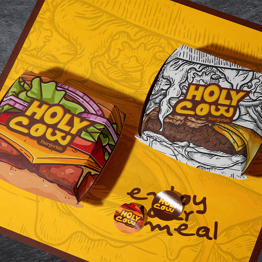 Grafikeintopf · Marcel Heidel · Grafikdesign · Holy Cow Burgerlab